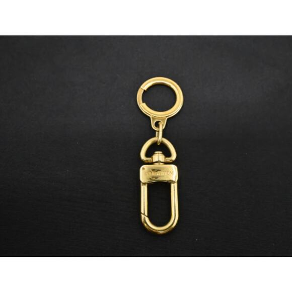 Louis Vuitton Anneau-clefs Gold Tone Key Holder Bag Charm Pouch Clip EUC - Picture 2 of 8